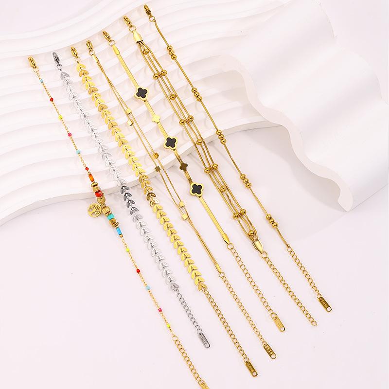 Stylish Small Fresh Beaded , High-end K Gold Titanium Steel , Girls, Non-fading Tree of Life