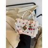 Fashionable High-End Pu Tote Bag With Versatile Square Shape And Cute Cherry Print, Perfect For Shopping, Dating Or Cross-Body For Girls