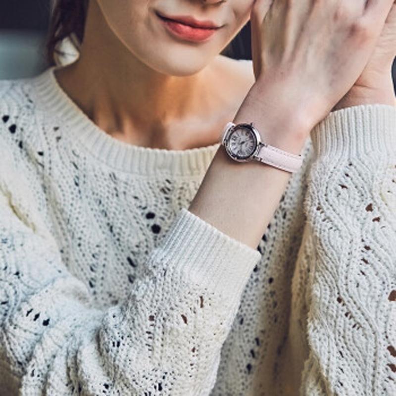 Casio CASIOSHEEN Series Simple Casual Fashion Quartz Movement Leather Strap Japanese and Korean Watch Women's Watch Pink Dial SHE-4029L-4A
