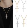 Punk Cross Cross Necklace Zircon Clavicle Chain New Pendants  for Women Men