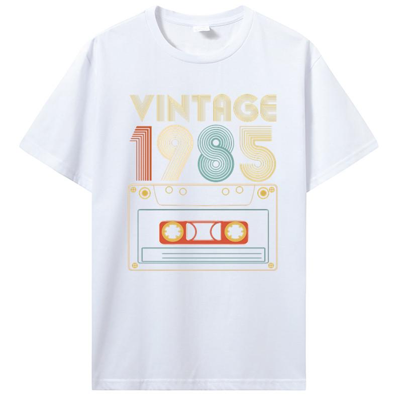 New Men T-shirt Vintage 1985 1986 1987 1988 1989 Tshirt Women T Shirt Men Cotton Tees Hip Hop Harajuku Streetwear