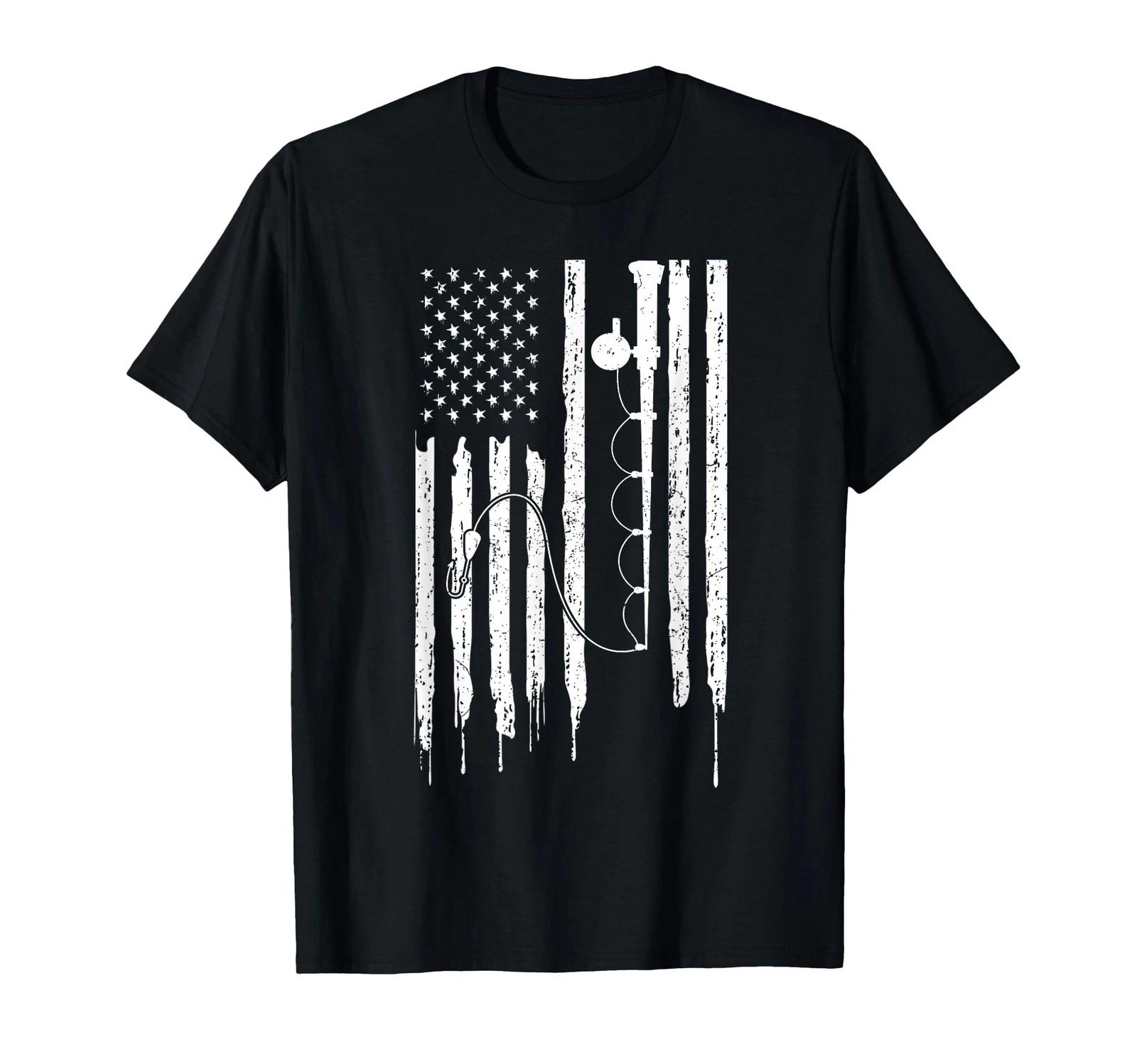 

American Flag Fishing Rod Fisherman Angel Shirt T-Shirt_ 4XL