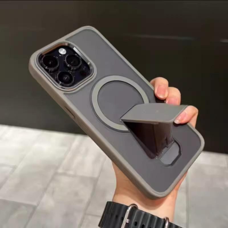 Hidden Folding Bracket New Magnetic Suction Suitable for Apple 16proMax Mobile Phone Case 15 Matte IPhone 13 Couple