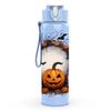 1PC Pumpkin Face Halloween Moon Print 750ml Color Plastic Sports Water Bottle Leakproof Flip Straw Lid Suitable for Sports Office Home Use