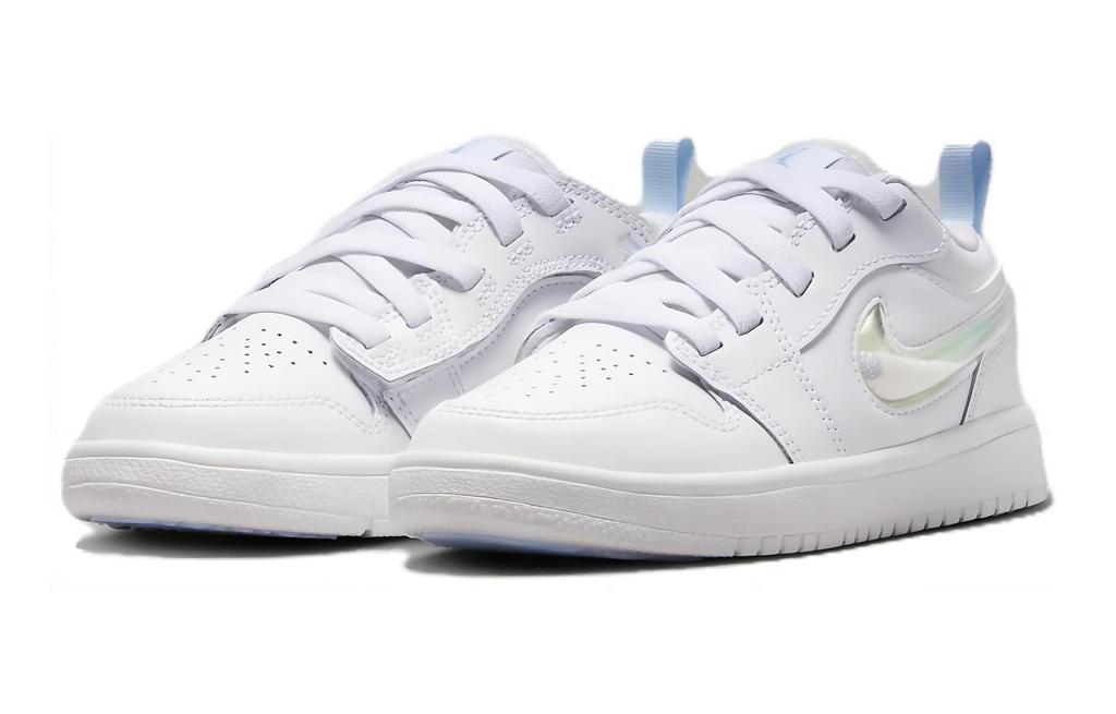 Jordan Air Jordan 1 Abrasion Resistant Low top Kids' Skateboarding Shoes White Children Aged 3 7 Years Old FQ9113-100