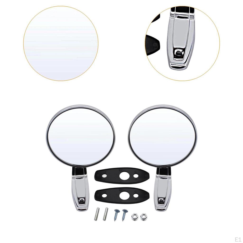 1 Pair Car Rearview Mirrors Replacement Zinc Alloy High Performance Durability Premium Retro Styling