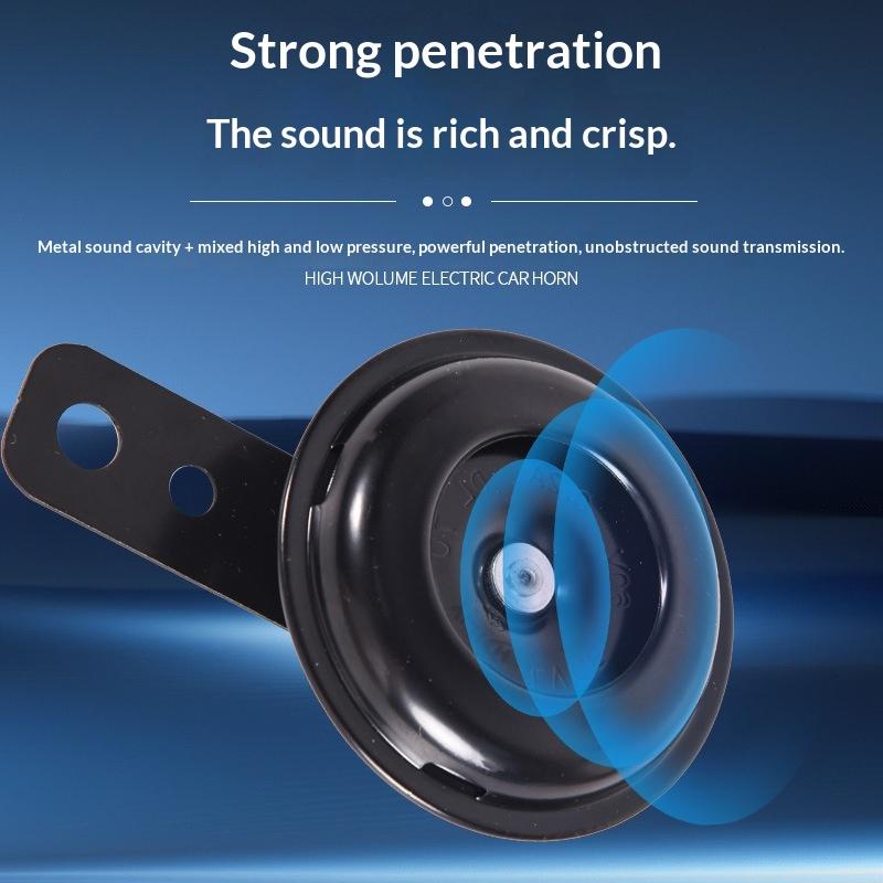 Motorcycle Horn 12V 48V 60V Universal Waterproof Electric Horn Moto Bike Motor ScooterSuper Loud Round Speaker