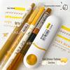 Dian Shi Yellow Series Set: Sunshine Yellow Highlighter & Soft Brush Pen for Note-Taking & Retro Journaling.
