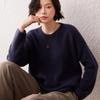 Lekasha Women's Thickened Cashmere Round Neck Sweater - Autumn/Winter Loose Knit Pullover.