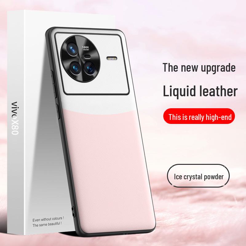 VivoX80 Handyhülle aus Flüssigleder - Sturzsicher, Schmutzabweisende Schutzhülle, Einteilig.