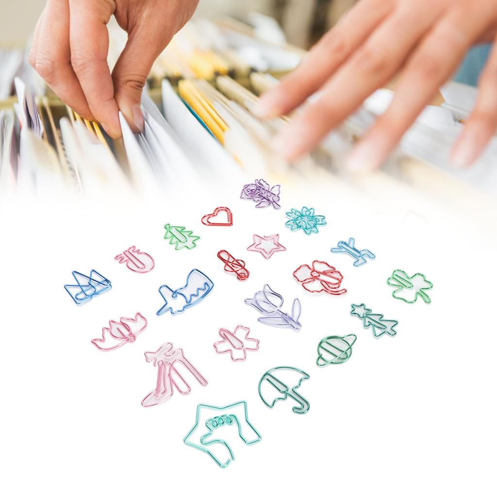 100 Counts Animal Shaped Paperclips Coated Assorted Color Cute Shaped Bookmark Paper Clips for Stude