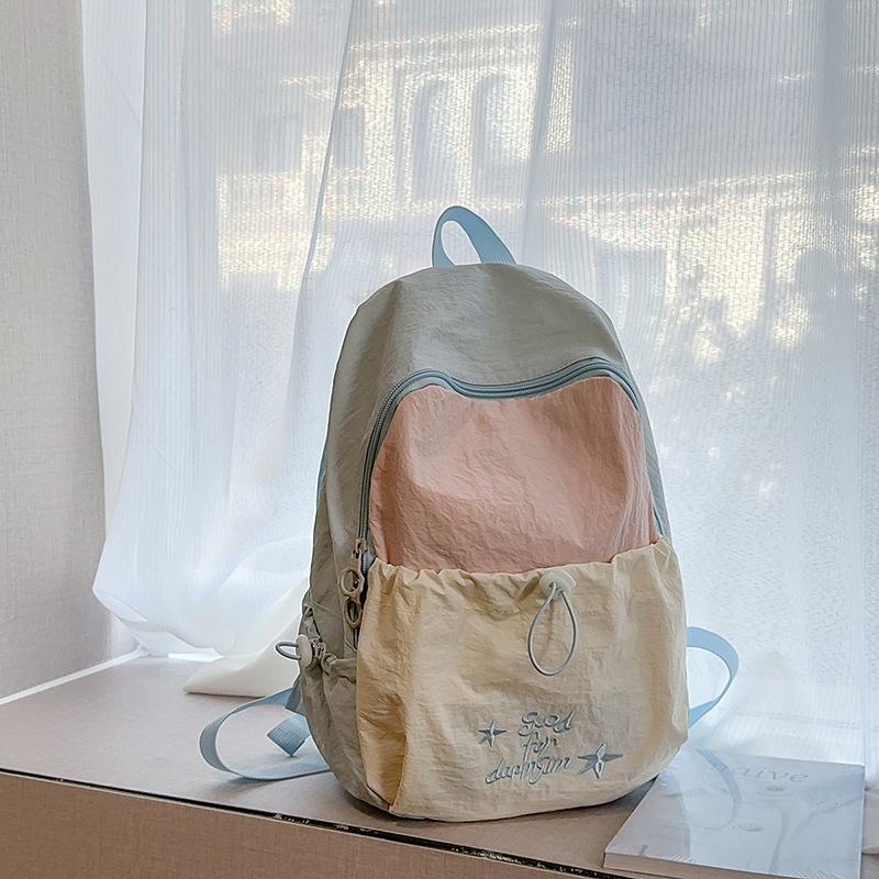 Xiaoqing Fashion New Contrasting Color Bag Women's New Versatile Casual Backpack Student Class Backpack