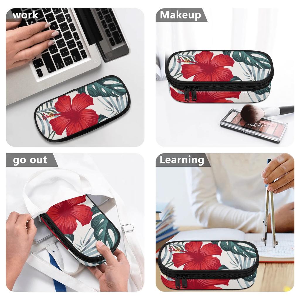Pen Case Easy Open Zipper Spacious Storage 300D Polyester with Large Main Pocket Mesh Layer and Organized Pen Holders for Students