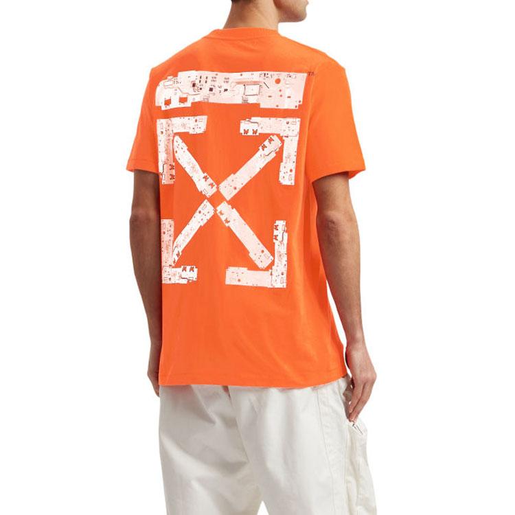 OFF-WHITE x Teenage Engineering SS22 Logo Print Round Neck Short Sleeve T-Shirt Men Tops Orange OMAA027T22JER0012001