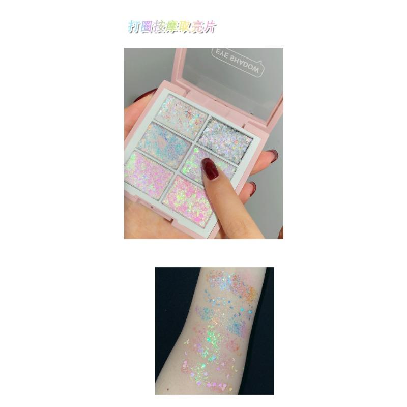 Six Color Shimmer Glitter Candy Paper Gel Eyeshadow For Beauty Eye Makeup