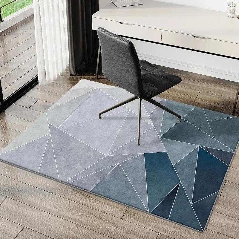

VIKAMA Geometric Crystal Velvet Carpet Study Office Computer Desk E-Sports Table Chair Non-Slip Rug Bedroom Living Room Foot Mat 40X60CM