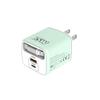 65W GaN Fast Charger with USB, PD, Type-C Retractable Cable, Multi-Port EU/UK Plug.