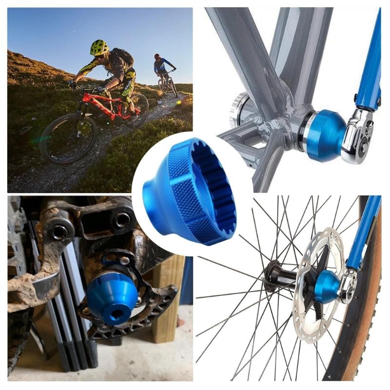 Cycle Service Bearing Cup Tool 16 Tooth 44 Mm Aluminum Body Remover for Bike Repair and Storage Use Daily Tasks