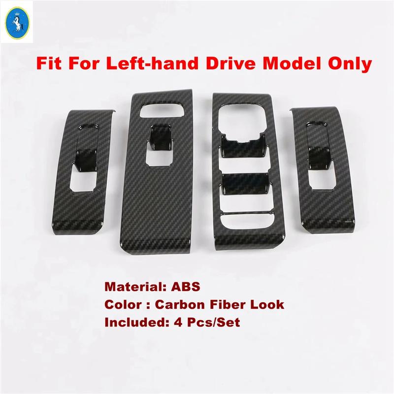 Window Lift Button / A-Pillar Air Outlet / Headlight Switch Cover Trim For Volvo XC40 2018 - 2025 Accessories Carbon Fiber