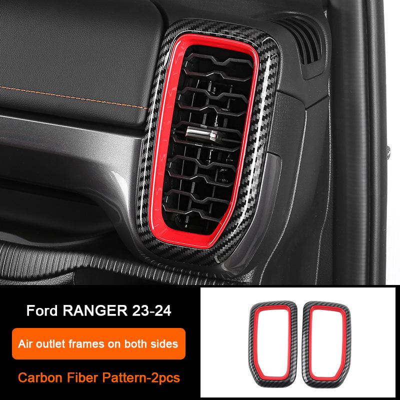 Carbon Fiber Interior Upgrade Overlay Covers For Ford Ranger Wildtrak T9 2023-2025 Rear Air Outlet Center Gear Shift Panel
