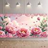Peony Rose Flower Banner Backdrop Spring Outing Wedding Decor Photography Background Party Decoration Event Photo Shoot Supplies