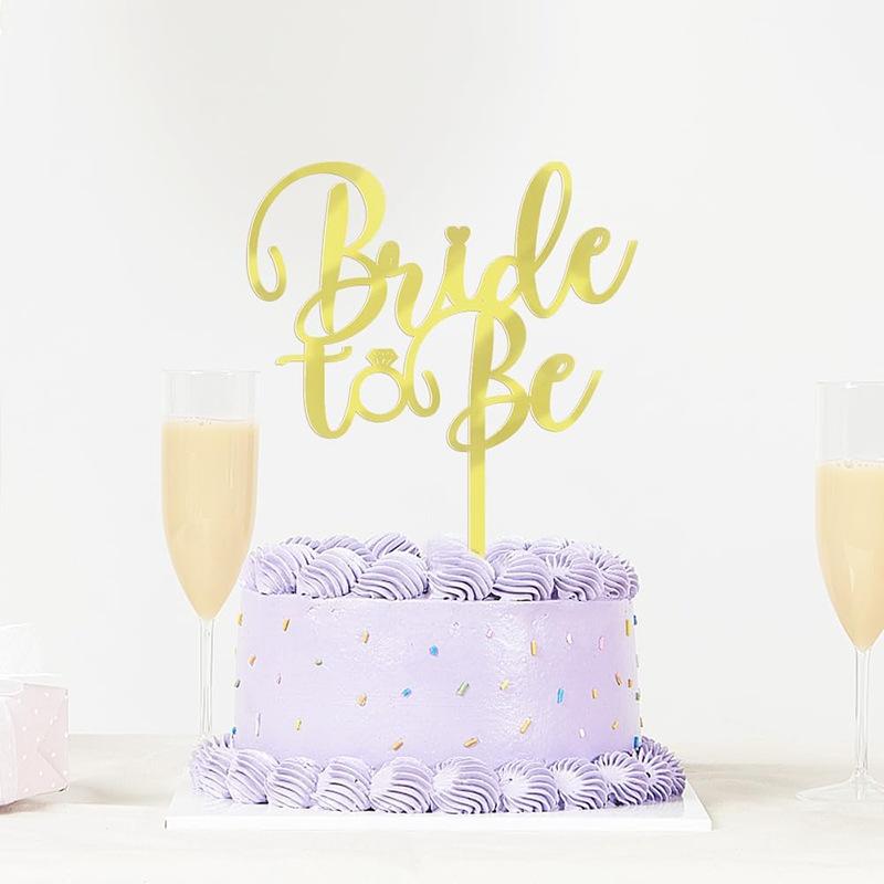 Silvery Glitter 'Bride To Be' Cake Topper - Perfect For Bridal Showers, Engagements & Bachelorette Parties