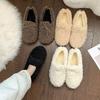 Mao Mao Shoes Women's Winter Wear Korean Version 2025 New Flat Bottom Internet Celebrity Curly Wool Lamb Wool Soft Sole Doudou Cotton Shoes