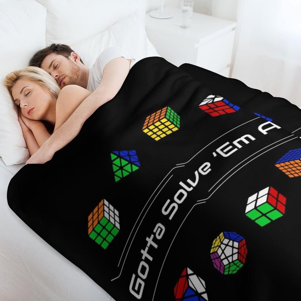 Gotta Solve 'Em All! Puzzles Throw Blanket Compact Warm Blanket for Car Road Trip
