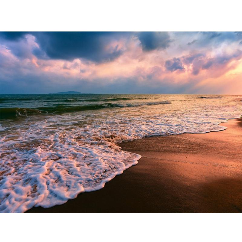 Diamant-Gemälde, 5D-DIY, Meer, voller Bohrer, quadratisch, Diamant-Stickerei, Sonnenuntergang, Bild von Strass-Landschaft, Wanddekoration