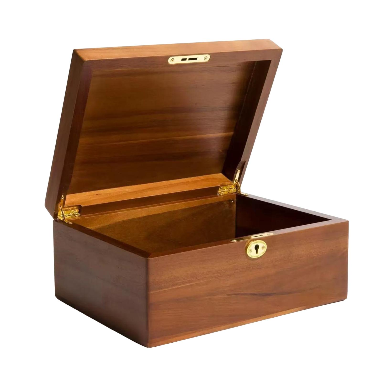 

Wooden Storage Box With Lock And Key, Solid Wood Storage Box, Jewelry Box, Organizer. One Size коричневий