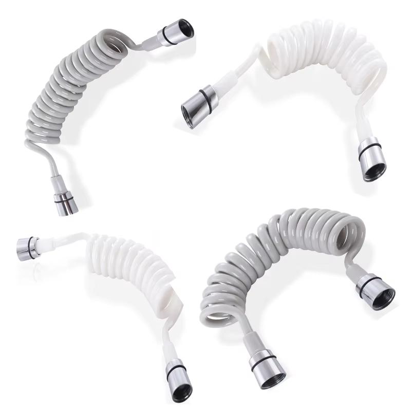 Modern 4-Point Inlet Hose Shower Head with Telephone Line Spring Retractable Flexible Toilet Gun for Bathroom Use Household Item