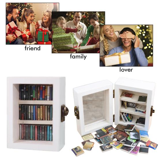 

Yousheng Shake Away Anxiety Книжная полка Фигурка Деревянная Миниатюрная Украшение для книжного уголка Мини Карманный книжный шкаф Вставка для книжной полки Украшение Подарок любителям книг белый