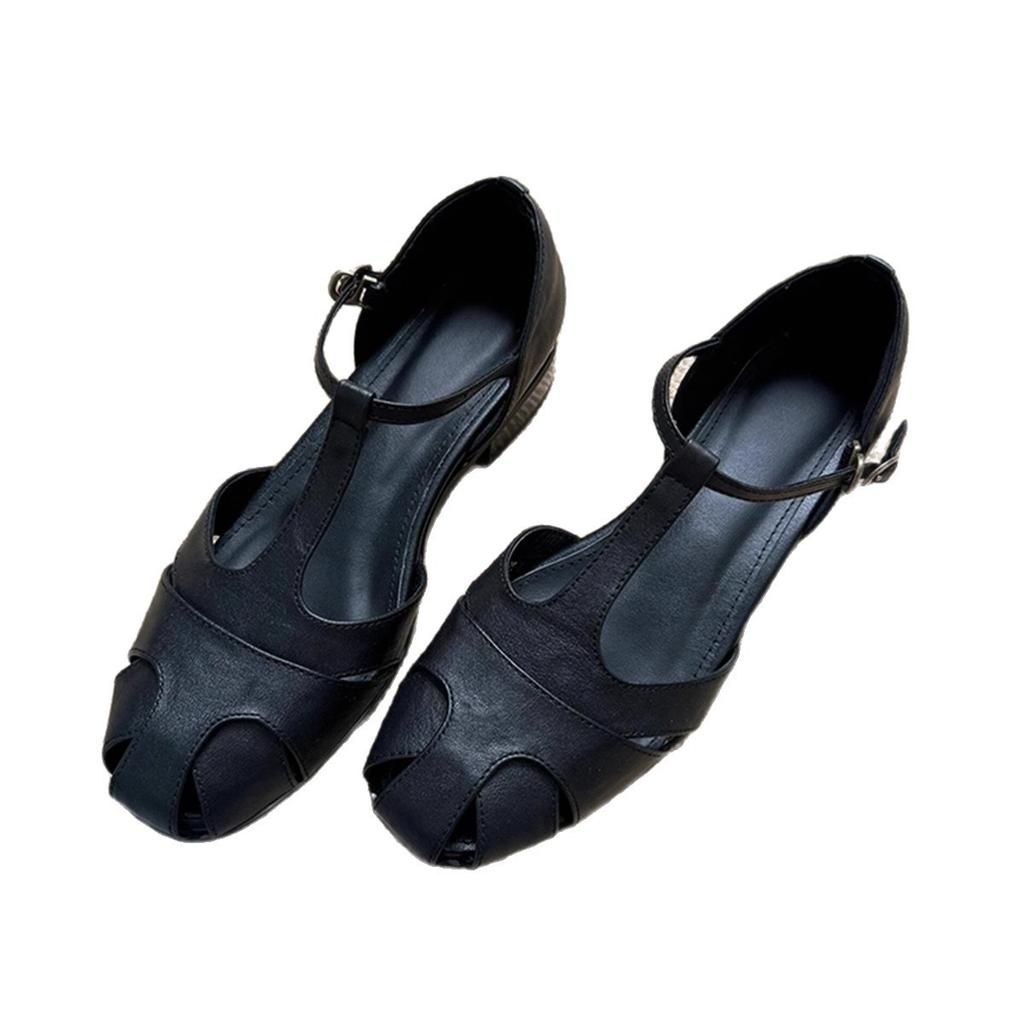 Literary and Artistic Style Retro Hollowed-out Roman Sandals Women's 2025 New Fashion Versatile Skirt with Word Belt Hollow Sandals