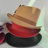 Sloping Top Man Fedora Unisex Gentleman Cosplay Derby Bowler Hat British Shape Hat Autumn Winter Magic Hat Feather Accessories