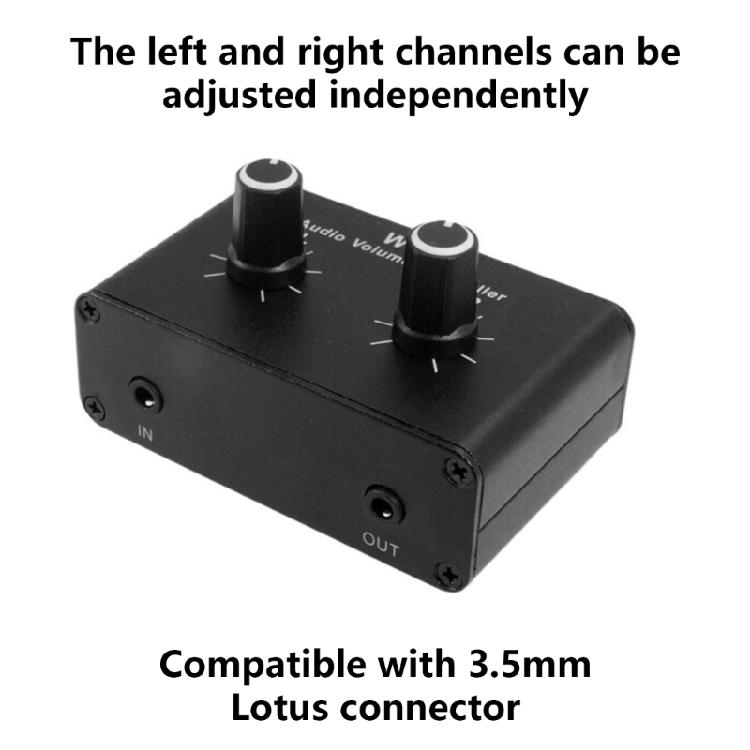Inline Sound Volumes Manager for 3.5mm Jacks Quick Setups Volumes Control Box Metal for Comfortable Listen Experience