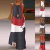 Retro Summer  Women Long Sleeveless Dress Plus Size with Pocket