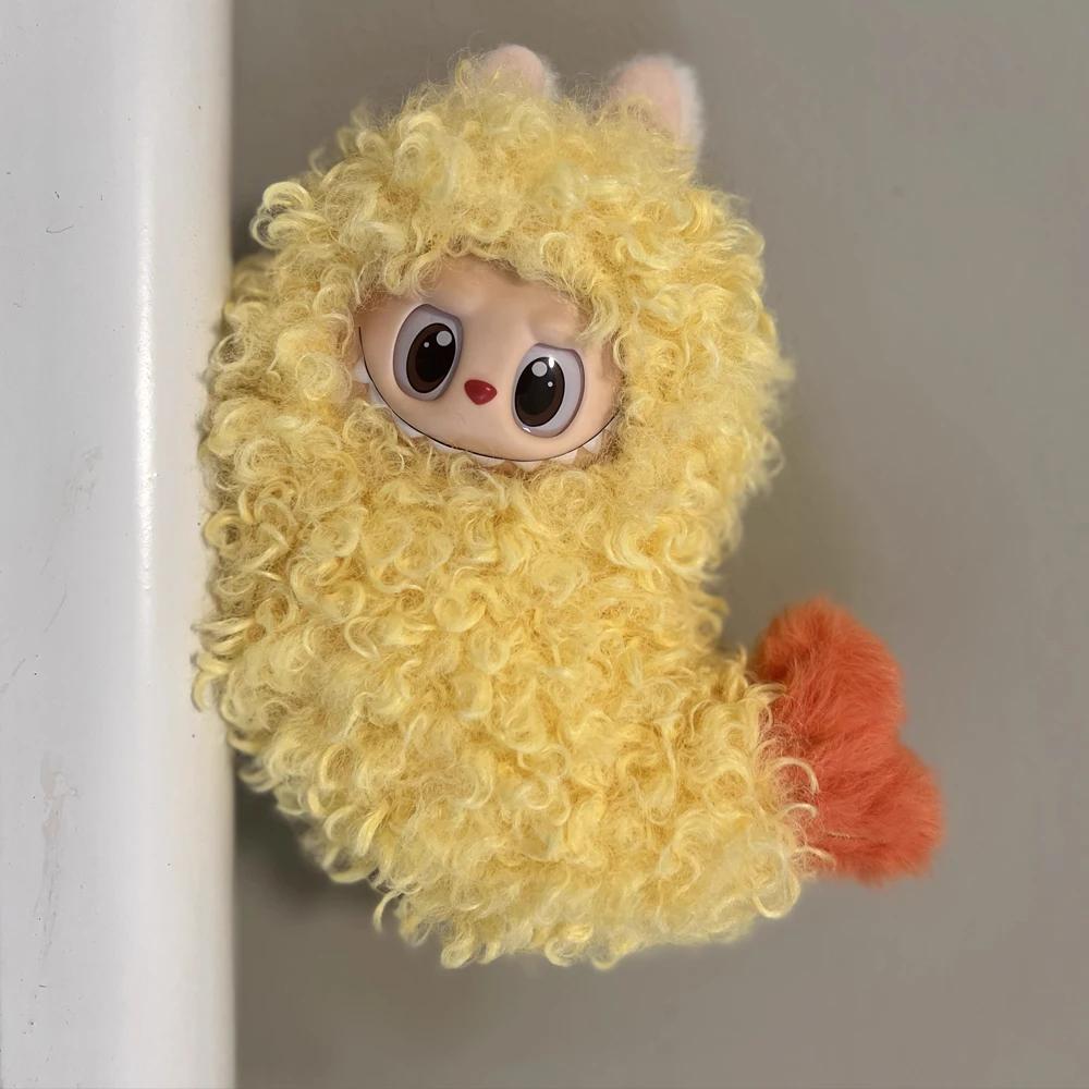 

Ярко-желтый вязаный детский спальный мешок в форме креветки, выделяющийся, общий комплект одежды для кук Labubu Shrimp Ball, 17 см Without doll