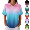 Women's Fashion Casual Lapel Short Sleeve Color Shirt Women's Up Tops