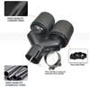 Pair Universal  Three Layers  63mm Inlet 89mm Outlet 100% Real Carbon Fiber Car SUV Dual Exhaust Pipe Tail Muffler Tip Plating Black