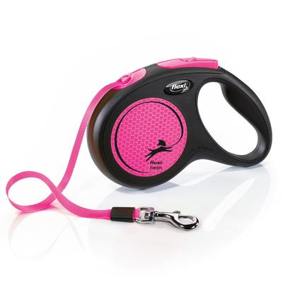 Flexi New Neon Tape, Medium, 5m, Pink [Dog Lead]