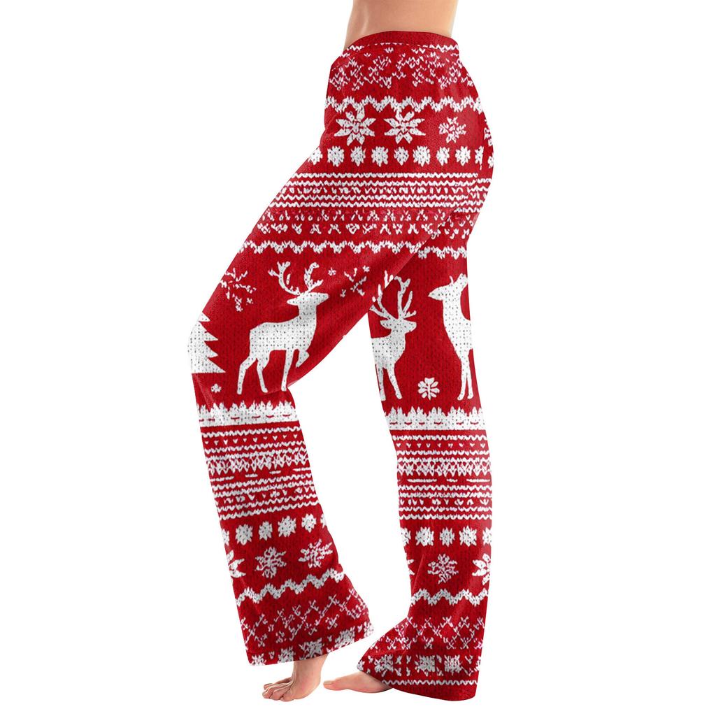 Women  Winter Plaid Pants Full Length Long Trousers Sports Pants