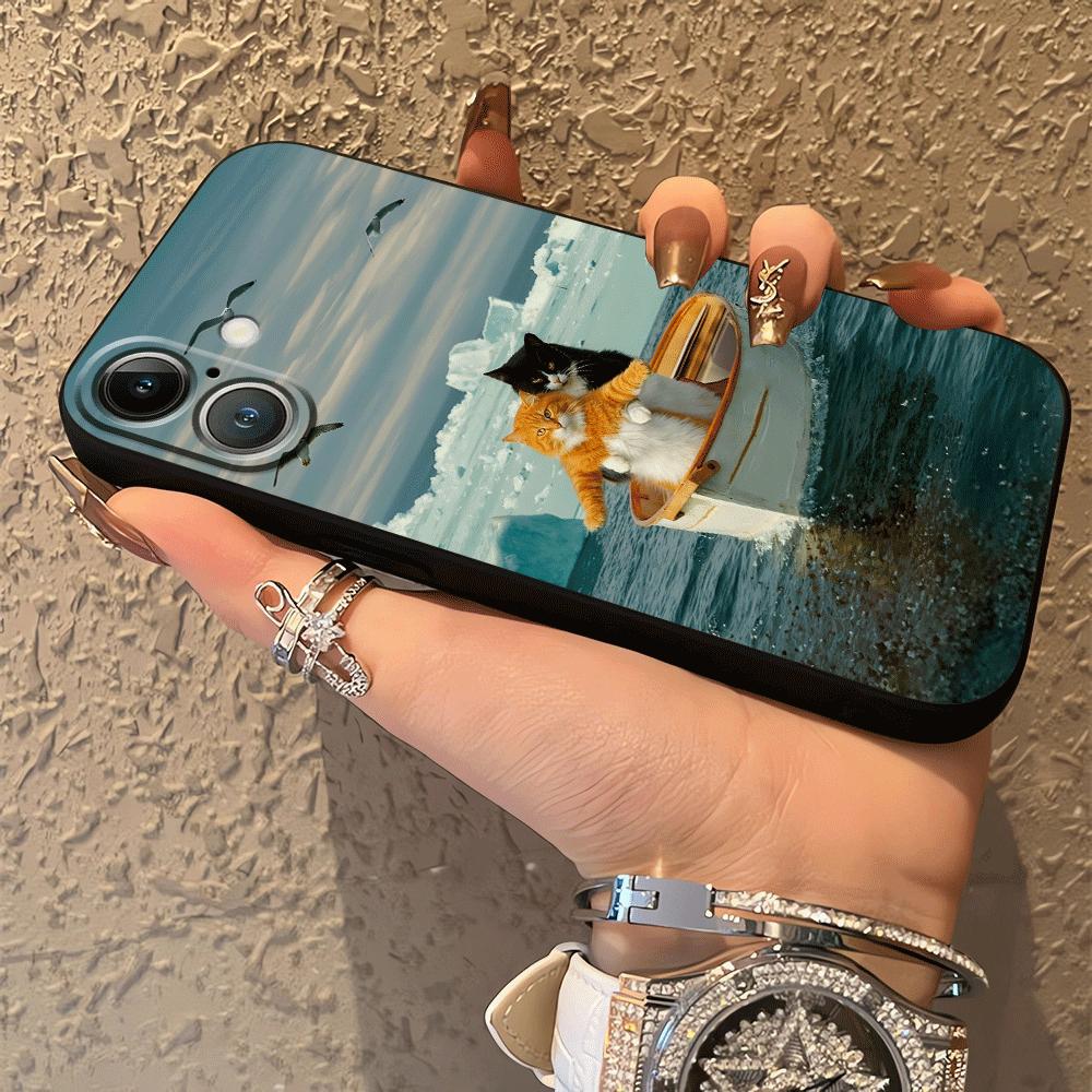 Funda Handyhülle Case für Apple iPhone 17 Pro Max 13 11 16 XR XS MAX Air 12 15 Pro 7 8 14 Niedliche Cartoon Katze