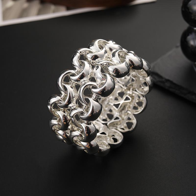 New Fashionable and High-end Alloy Versatile Elastic Rope Metal Bracelet
