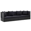 Day and Night - Day and Night Garden Sofa with Black Synthetic Rattan Cushions and Pillows