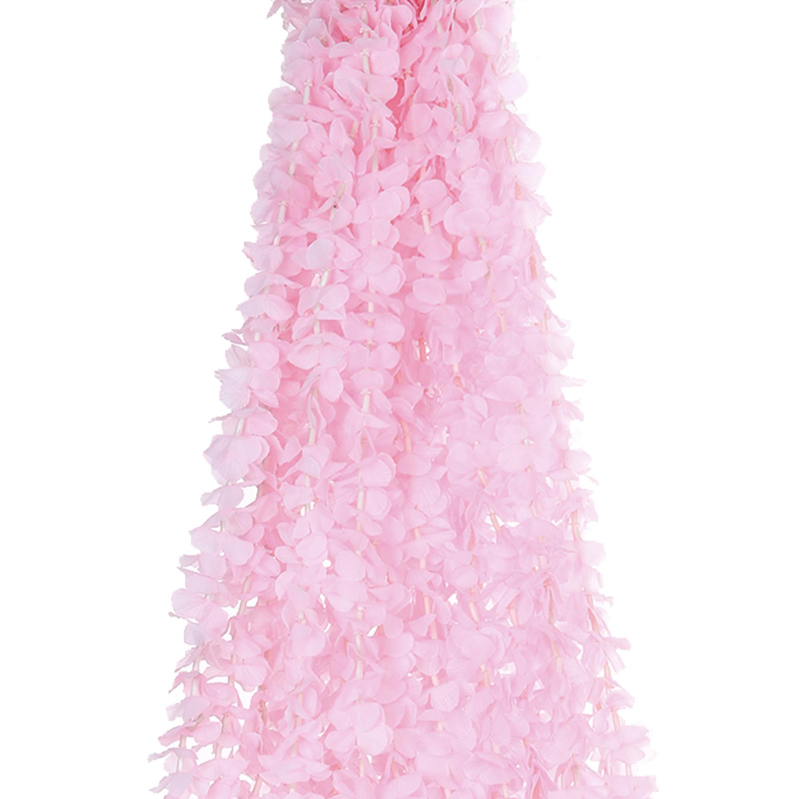 

24 шт. Искусственная гирлянда из лозы Цветок Шелковые искусственные цветы глицинии 76,8 фута Подвесные растения для дома Улицы Свадебная арка Вечеринка Сад светло-розовый