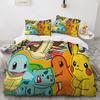 Pokemon Pikachu Quilt Cover Package Comforter Cover Full Size Twin Size King Size Size Children Kids Bedroom Bedclothes Bed Linen Package Decoration