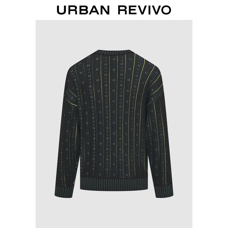 UR Men's 2025 Spring Color Block Round Neck Knit Sweater