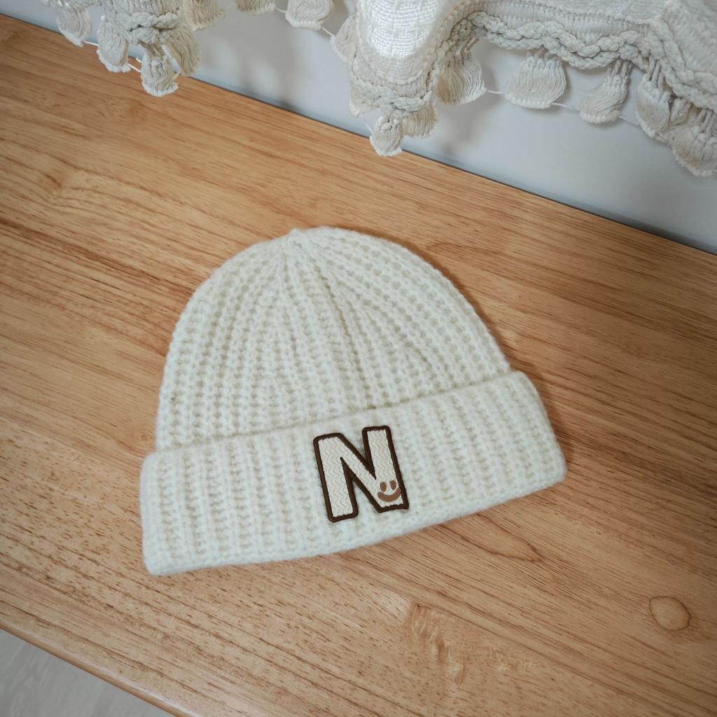 Korean Style Ins Style P Letter Hat Trendy and Fashionable Sweet and Cool Style Woolen Hat Solid Color Thickened Wool Blended Knitted Hat