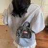 Vintage Mini Denim Boston Bag Women's Crossbody Bag