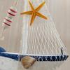Blaues Segelboot Hängende Windspiel für Draußen Handgefertigtes Nautisches Windspiel für Außen Veranda Terrasse Garten Fenster Dekor